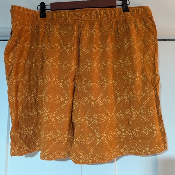 Goodfellow & Co Knit PJ Shorts Orange & Yellow With Pockets And Button Fly - Picture 4 of 9